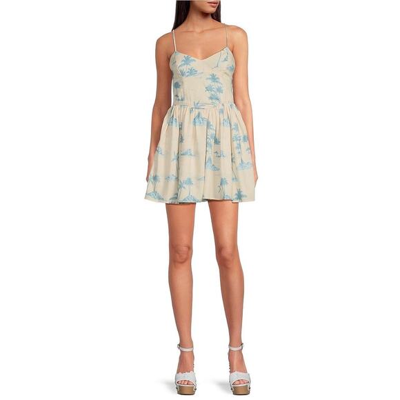 Gianni Bini Dresses & Skirts - Gianni Bini x DANNIJO Kona Linen Palm Print Mini Dress – Size 2 NWT